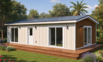 Example ADU layout fitting within typical California setbacks